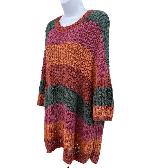 Natural Reflections Multi Colourblock Pullover Sweater Womens XL/XXL 3/4 Sleeve - Picture 3 of 8